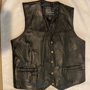 Italian Stone Design Genuine Leather Vest